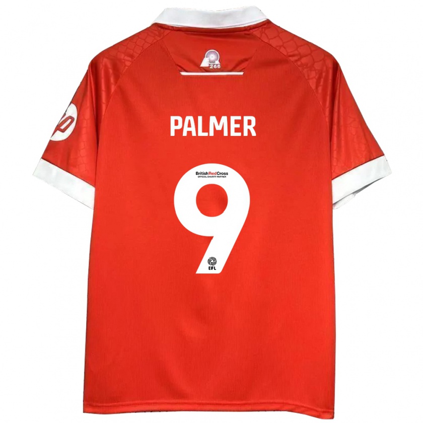 Kandiny Férfi Ollie Palmer #9 Piros Fehér Hazai Jersey 2024/25 Mez Póló Ing