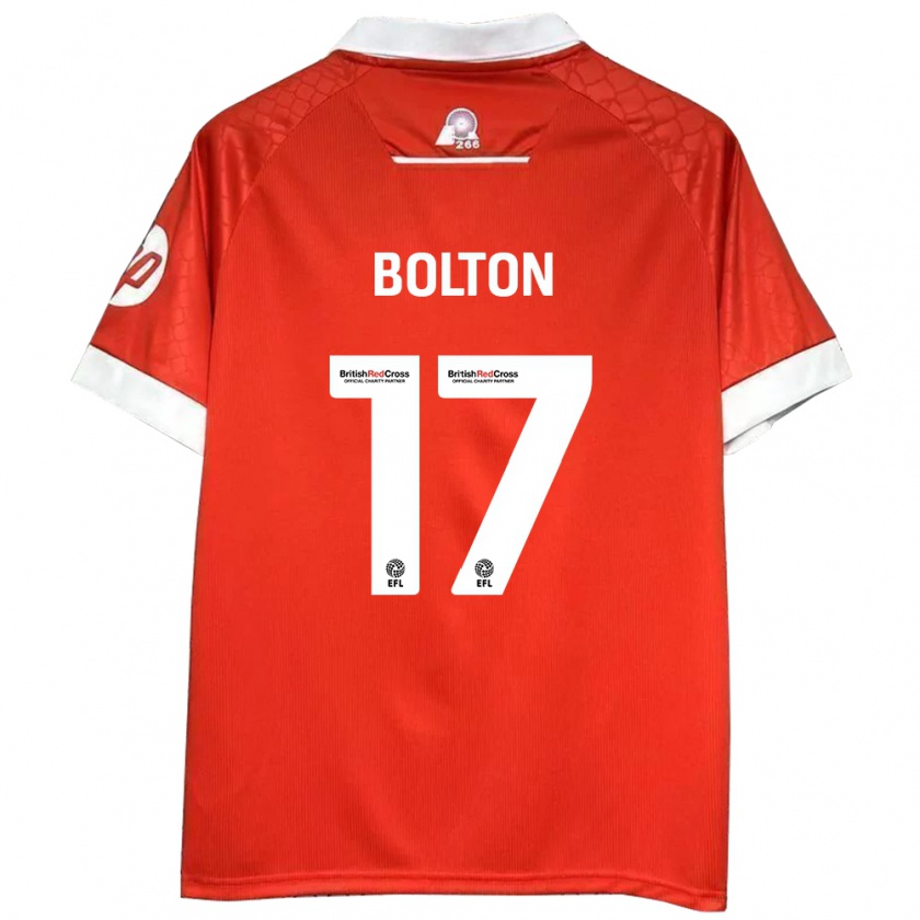 Kandiny Férfi Luke Bolton #17 Piros Fehér Hazai Jersey 2024/25 Mez Póló Ing