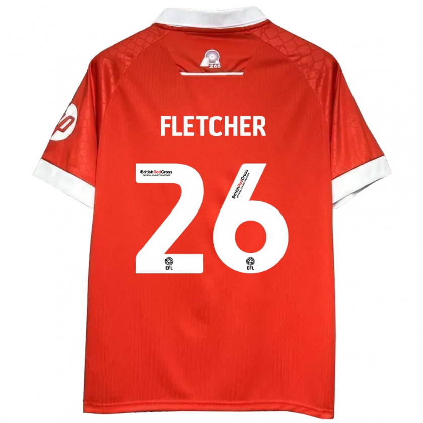 Kandiny Férfi Steven Fletcher #26 Piros Fehér Hazai Jersey 2024/25 Mez Póló Ing