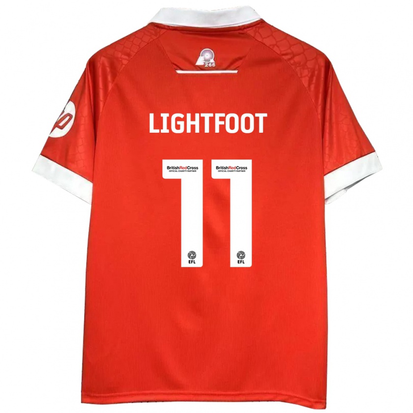 Kandiny Férfi Amber Lightfoot #11 Piros Fehér Hazai Jersey 2024/25 Mez Póló Ing