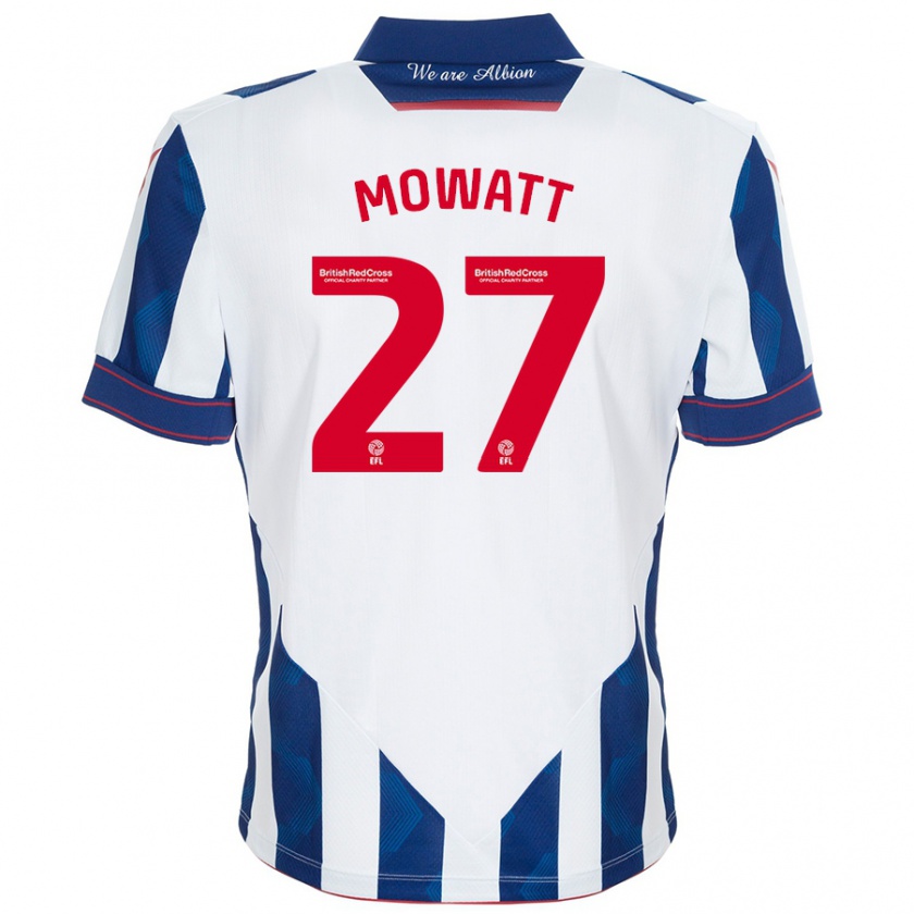 Kandiny Férfi Alex Mowatt #27 Fehér Sötétkék Hazai Jersey 2024/25 Mez Póló Ing