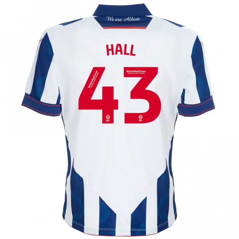 Kandiny Férfi Reece Hall #43 Fehér Sötétkék Hazai Jersey 2024/25 Mez Póló Ing