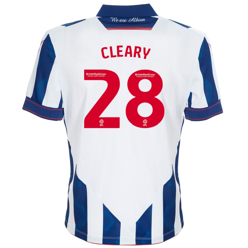 Kandiny Férfi Reyes Cleary #28 Fehér Sötétkék Hazai Jersey 2024/25 Mez Póló Ing