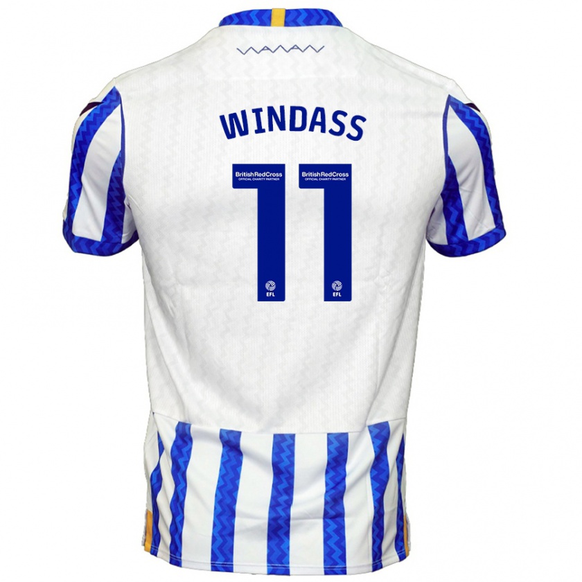 Kandiny Férfi Josh Windass #11 Kék Fehér Hazai Jersey 2024/25 Mez Póló Ing