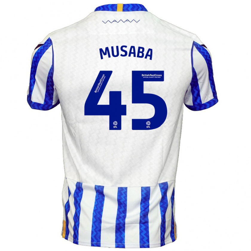 Kandiny Férfi Anthony Musaba #45 Kék Fehér Hazai Jersey 2024/25 Mez Póló Ing