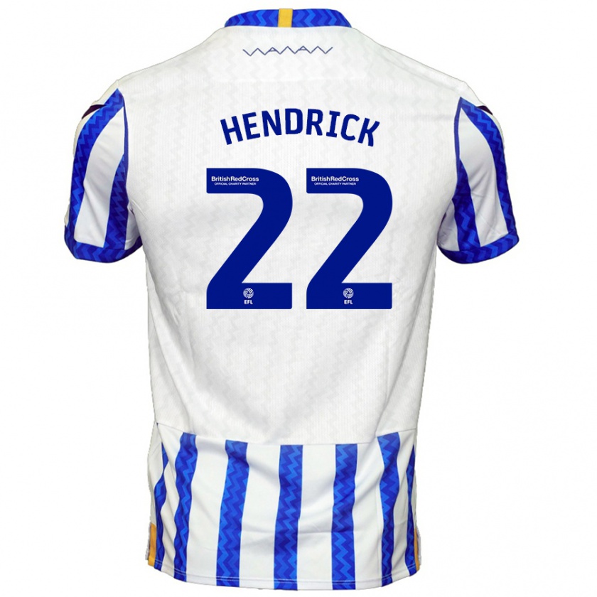 Kandiny Férfi Jeff Hendrick #22 Kék Fehér Hazai Jersey 2024/25 Mez Póló Ing