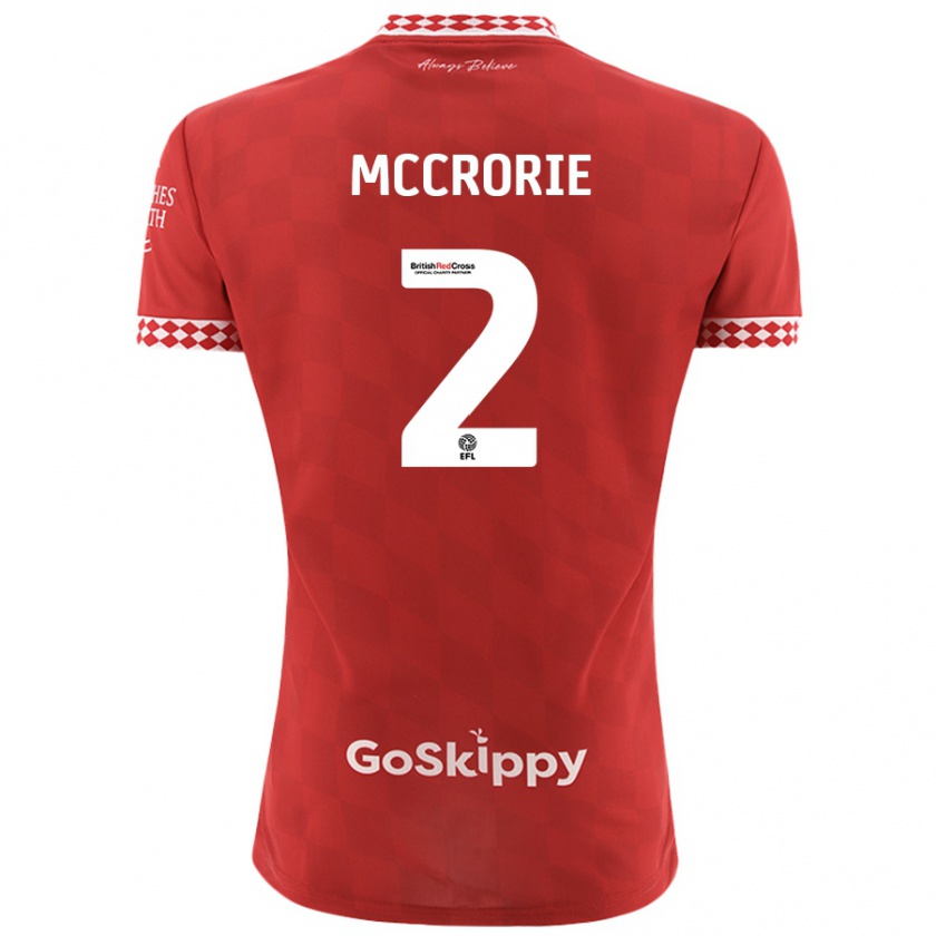 Kandiny Férfi Ross Mccrorie #2 Piros Hazai Jersey 2024/25 Mez Póló Ing