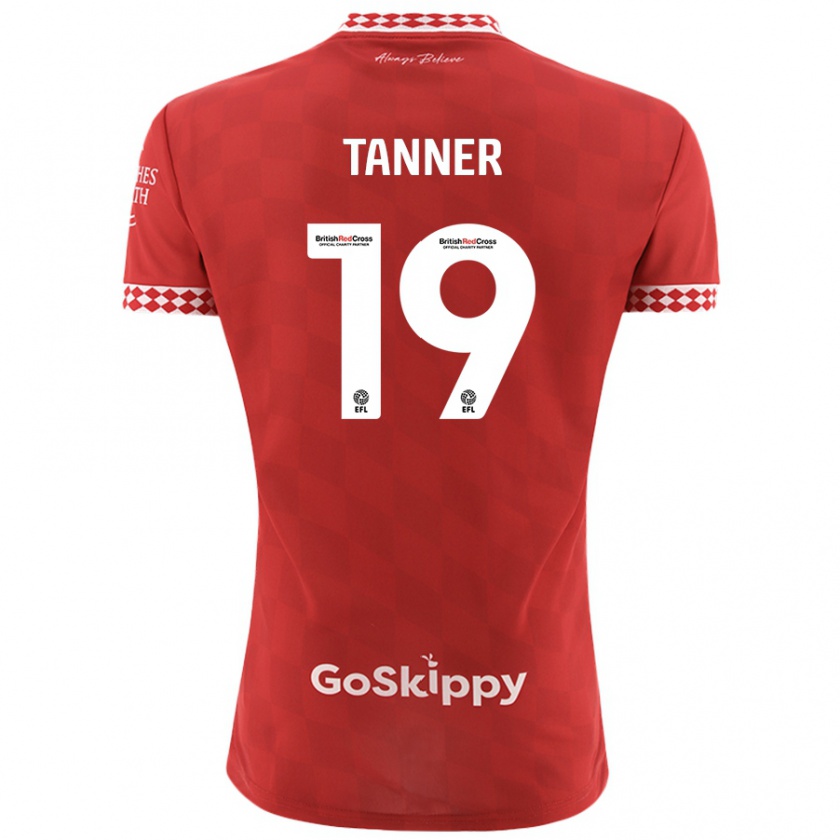 Kandiny Férfi George Tanner #19 Piros Hazai Jersey 2024/25 Mez Póló Ing