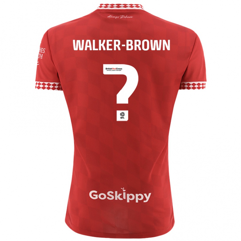 Kandiny Férfi Rushon Walker-Brown #0 Piros Hazai Jersey 2024/25 Mez Póló Ing