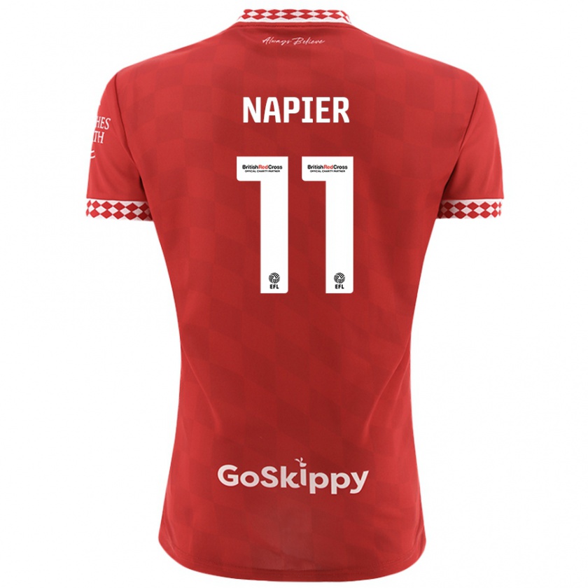 Kandiny Férfi Jamie-Lee Napier #11 Piros Hazai Jersey 2024/25 Mez Póló Ing