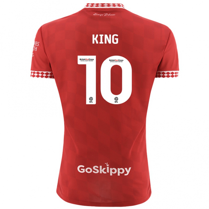 Kandiny Férfi Andy King #10 Piros Hazai Jersey 2024/25 Mez Póló Ing