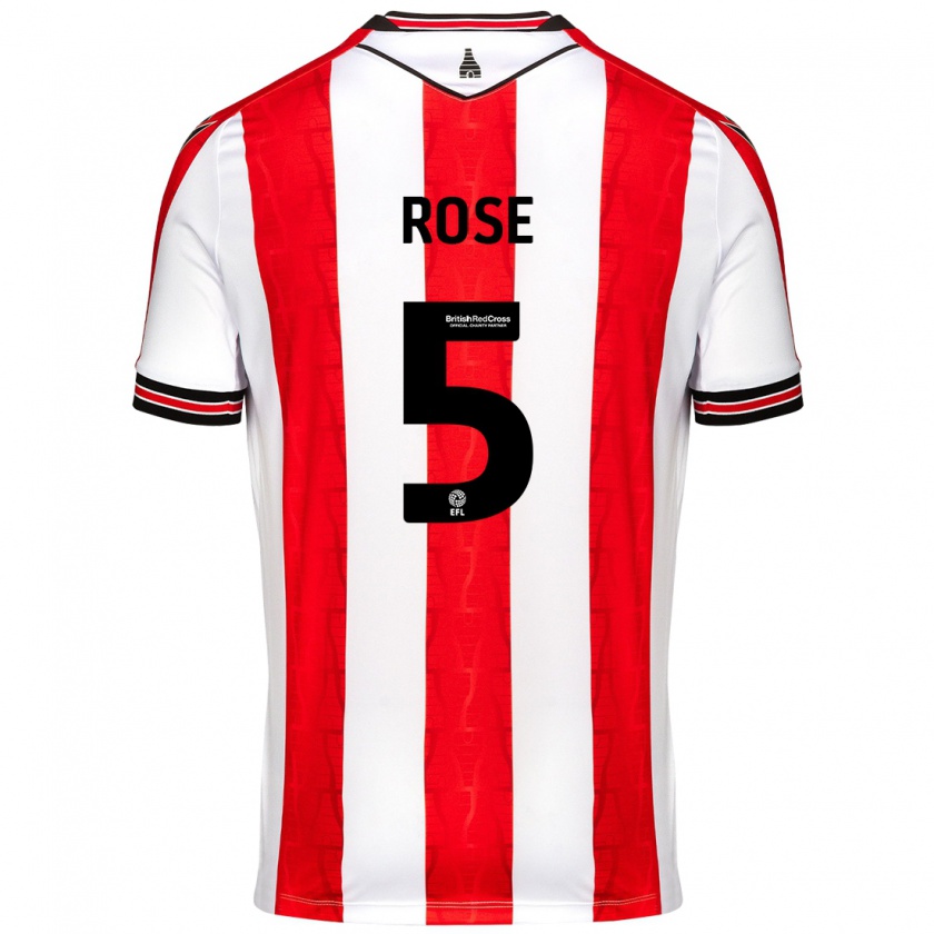 Kandiny Férfi Michael Rose #5 Piros Fehér Hazai Jersey 2024/25 Mez Póló Ing