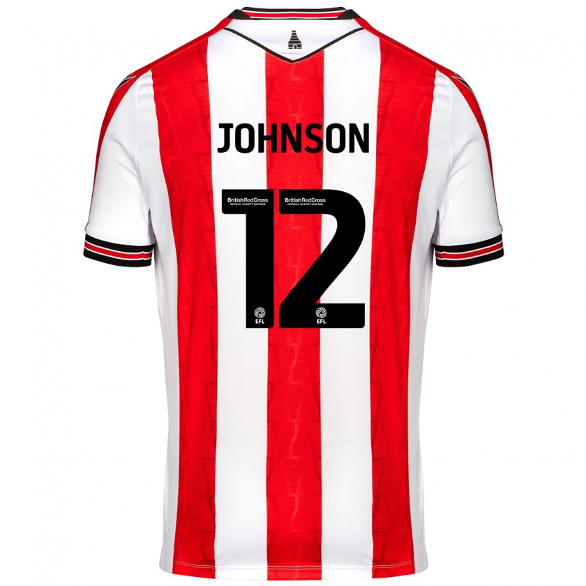 Kandiny Férfi Daniel Johnson #12 Piros Fehér Hazai Jersey 2024/25 Mez Póló Ing