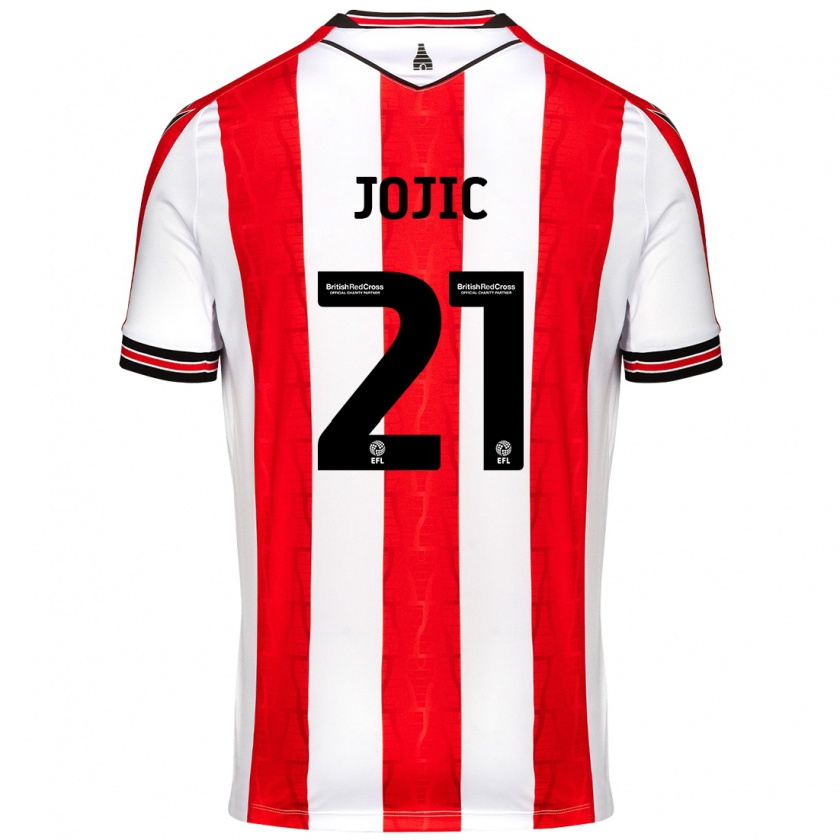 Kandiny Férfi Nikola Jojic #21 Piros Fehér Hazai Jersey 2024/25 Mez Póló Ing