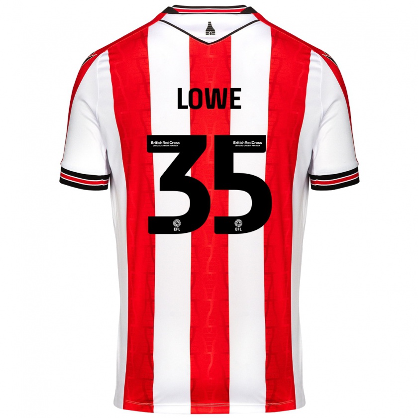 Kandiny Férfi Nathan Lowe #35 Piros Fehér Hazai Jersey 2024/25 Mez Póló Ing