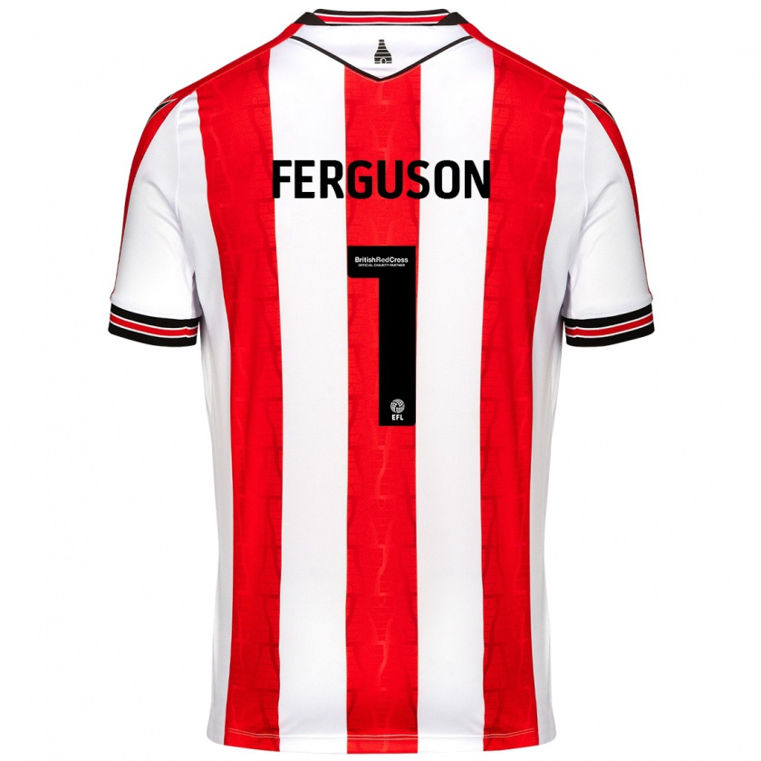 Kandiny Férfi Georgie Ferguson #1 Piros Fehér Hazai Jersey 2024/25 Mez Póló Ing