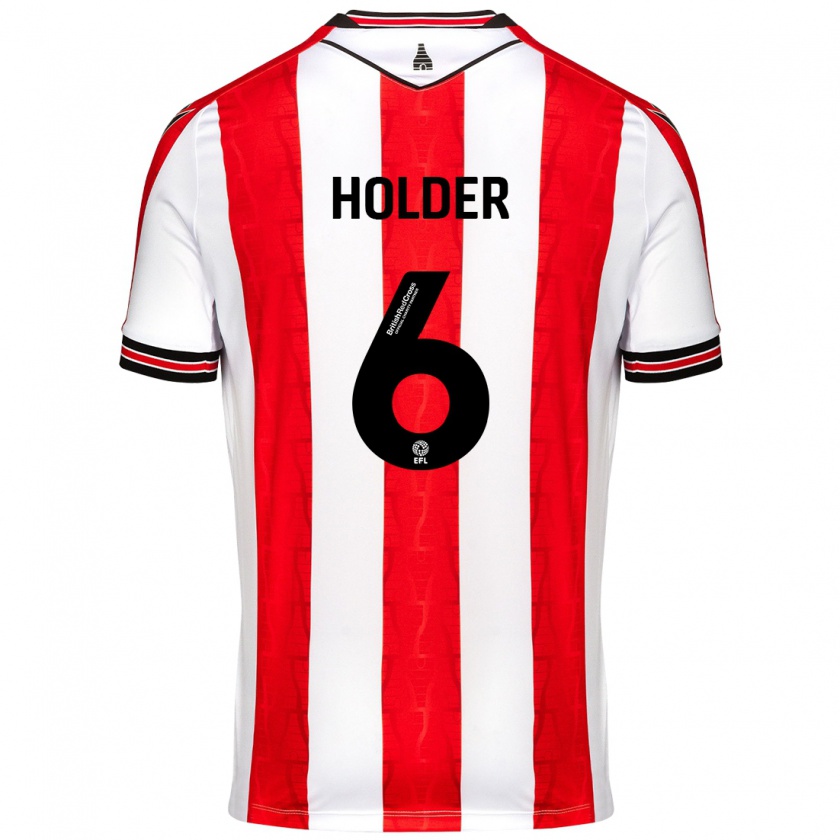 Kandiny Férfi Molly Holder #6 Piros Fehér Hazai Jersey 2024/25 Mez Póló Ing