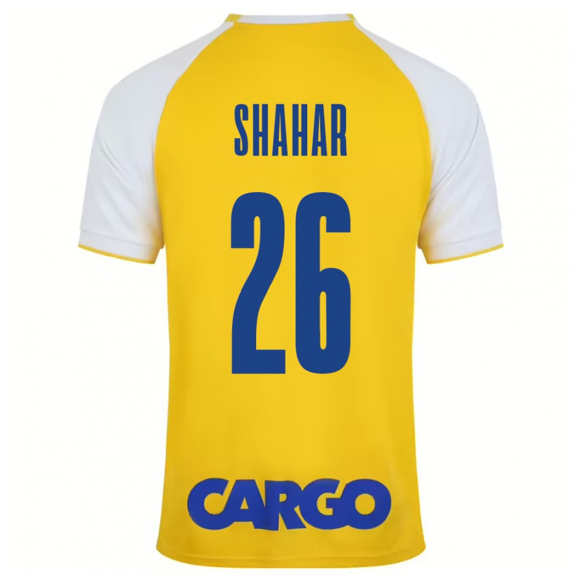 Kandiny Férfi Ido Shahar #26 Sárga Fehér Hazai Jersey 2024/25 Mez Póló Ing