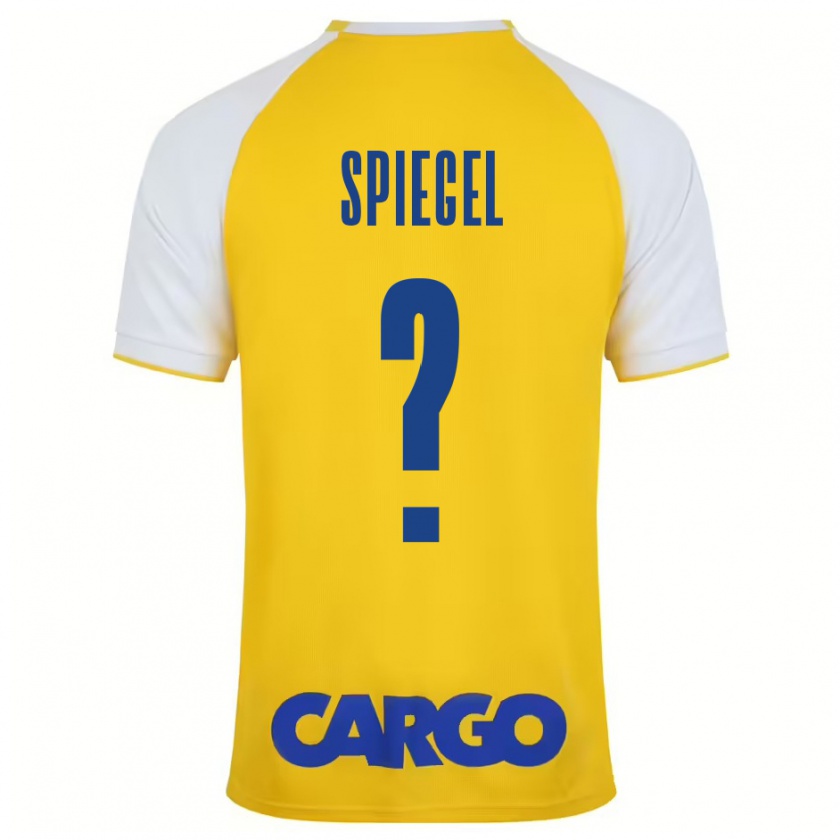 Kandiny Férfi Liran Shpigel #0 Sárga Fehér Hazai Jersey 2024/25 Mez Póló Ing