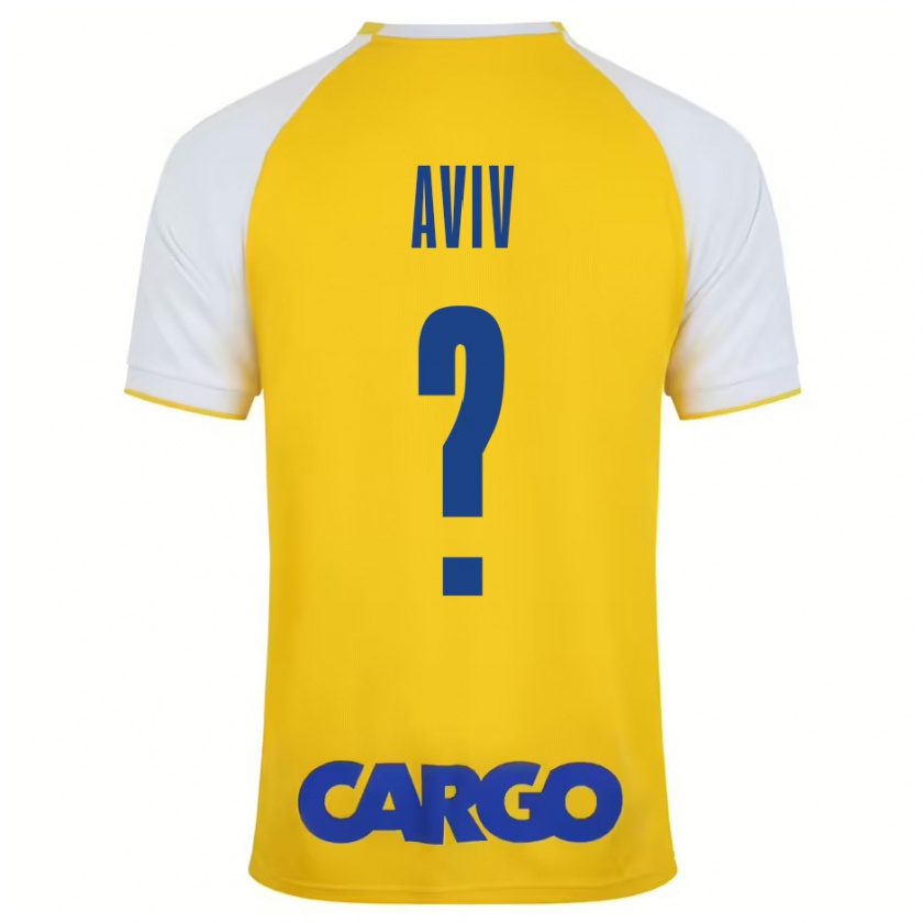 Kandiny Férfi Yoyo Aviv #0 Sárga Fehér Hazai Jersey 2024/25 Mez Póló Ing