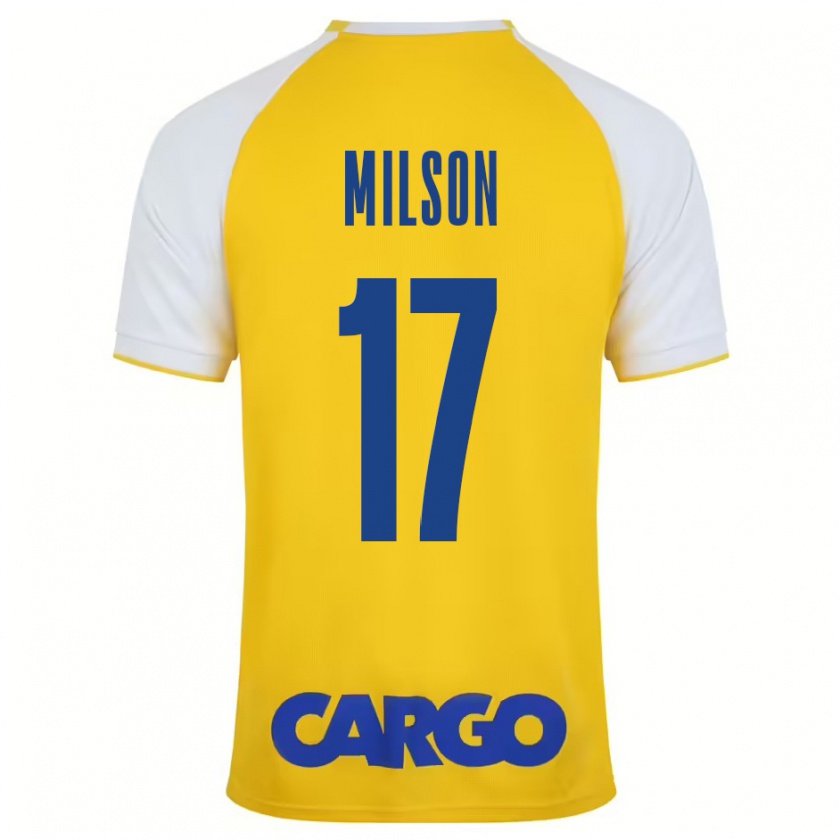 Kandiny Férfi Milson #17 Sárga Fehér Hazai Jersey 2024/25 Mez Póló Ing