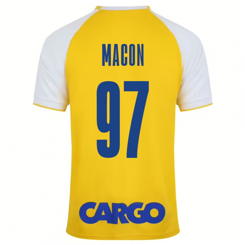 Kandiny Férfi Yvann Maçon #97 Sárga Fehér Hazai Jersey 2024/25 Mez Póló Ing