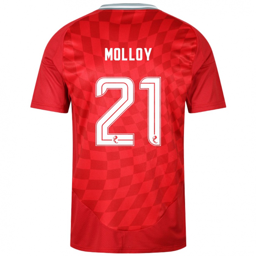 Kandiny Férfi Gavin Molloy #21 Piros Hazai Jersey 2024/25 Mez Póló Ing