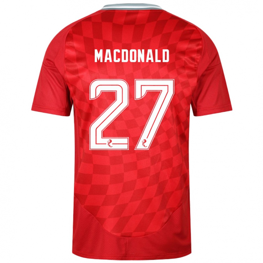 Kandiny Férfi Angus Macdonald #27 Piros Hazai Jersey 2024/25 Mez Póló Ing