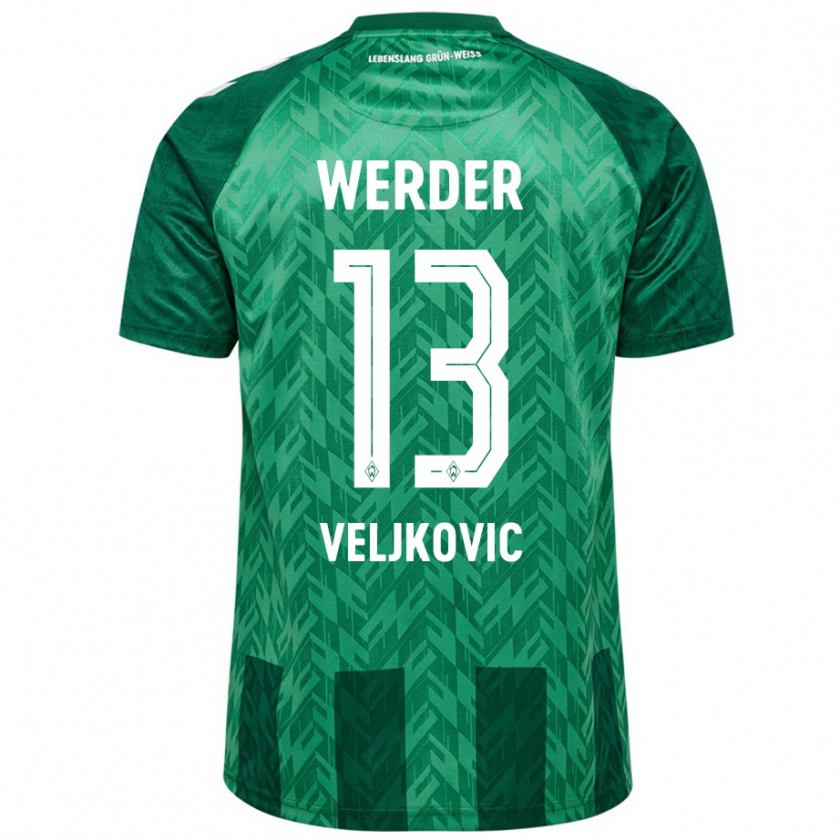 Kandiny Férfi Milos Veljkovic #13 Zöld Hazai Jersey 2024/25 Mez Póló Ing