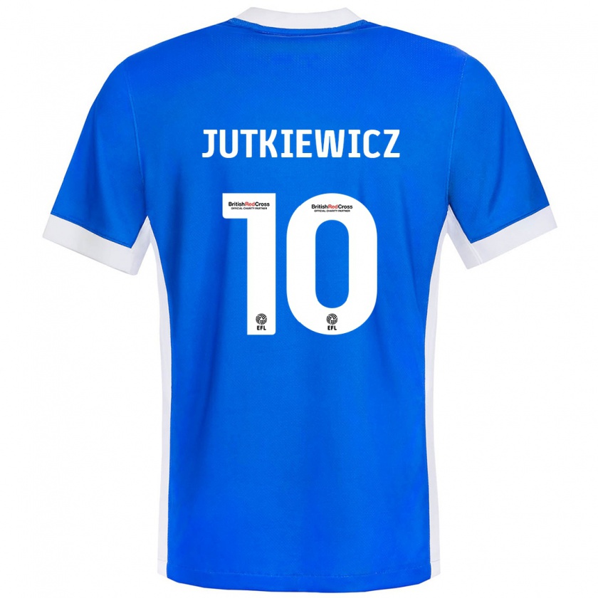 Kandiny Férfi Lukas Jutkiewicz #10 Kék Fehér Hazai Jersey 2024/25 Mez Póló Ing