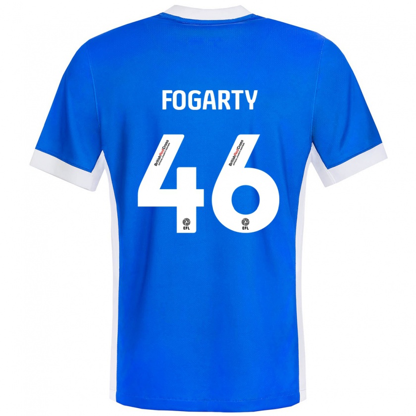 Kandiny Férfi Tom Fogarty #46 Kék Fehér Hazai Jersey 2024/25 Mez Póló Ing