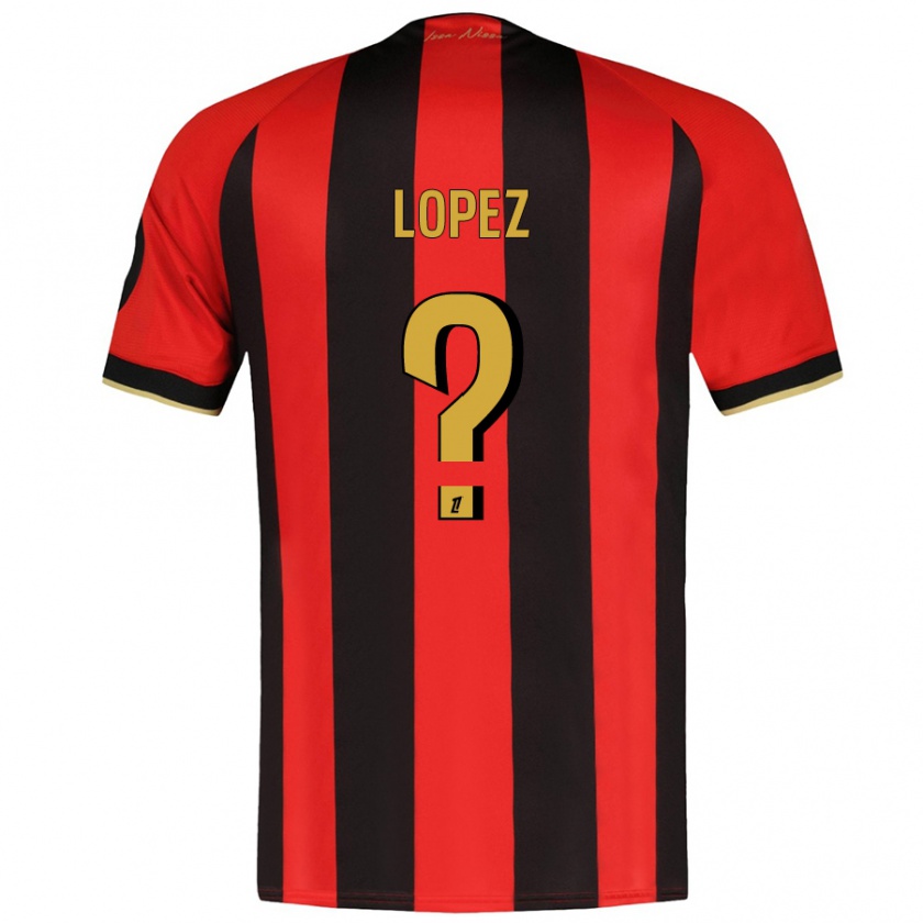 Kandiny Férfi Kylian Lopez #0 Piros Fekete Hazai Jersey 2024/25 Mez Póló Ing