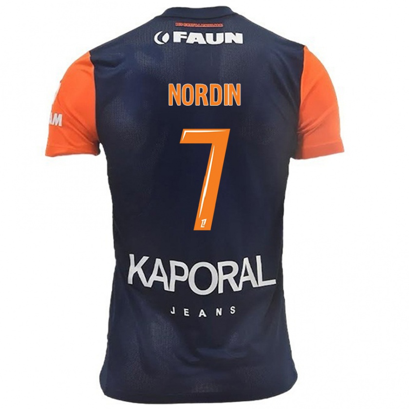 Kandiny Férfi Arnaud Nordin #7 Sötétkék Narancs Hazai Jersey 2024/25 Mez Póló Ing