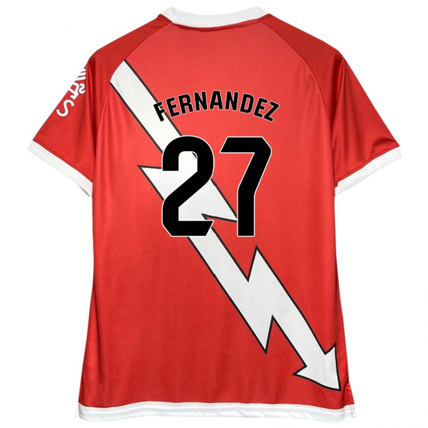 Kandiny Férfi Pelayo Fernández #27 Fehér Piros Hazai Jersey 2024/25 Mez Póló Ing