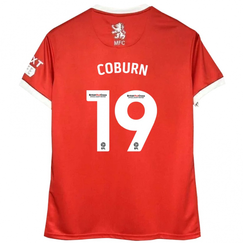 Kandiny Férfi Josh Coburn #19 Piros Fehér Hazai Jersey 2024/25 Mez Póló Ing