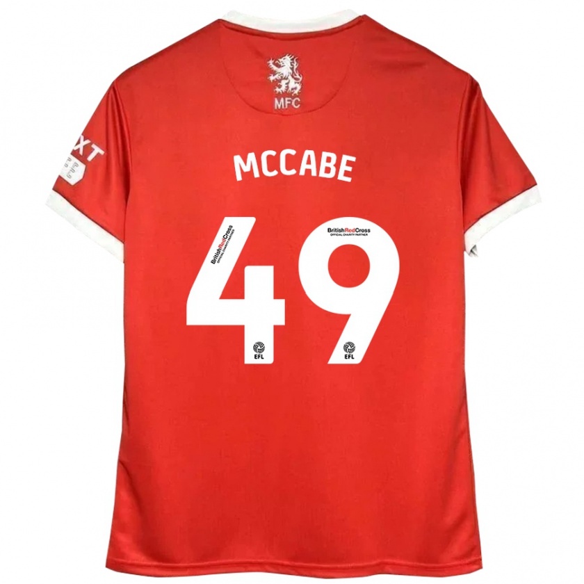 Kandiny Férfi Law Mccabe #49 Piros Fehér Hazai Jersey 2024/25 Mez Póló Ing