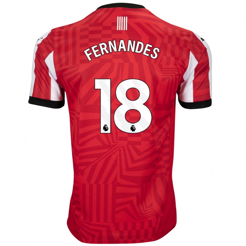 Kandiny Férfi Mateus Fernandes #18 Piros Fehér Hazai Jersey 2024/25 Mez Póló Ing