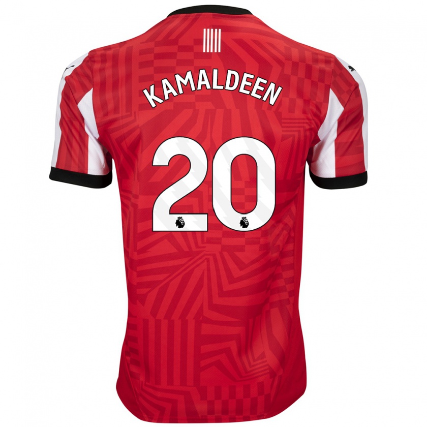 Kandiny Férfi Kamaldeen Sulemana #20 Piros Fehér Hazai Jersey 2024/25 Mez Póló Ing