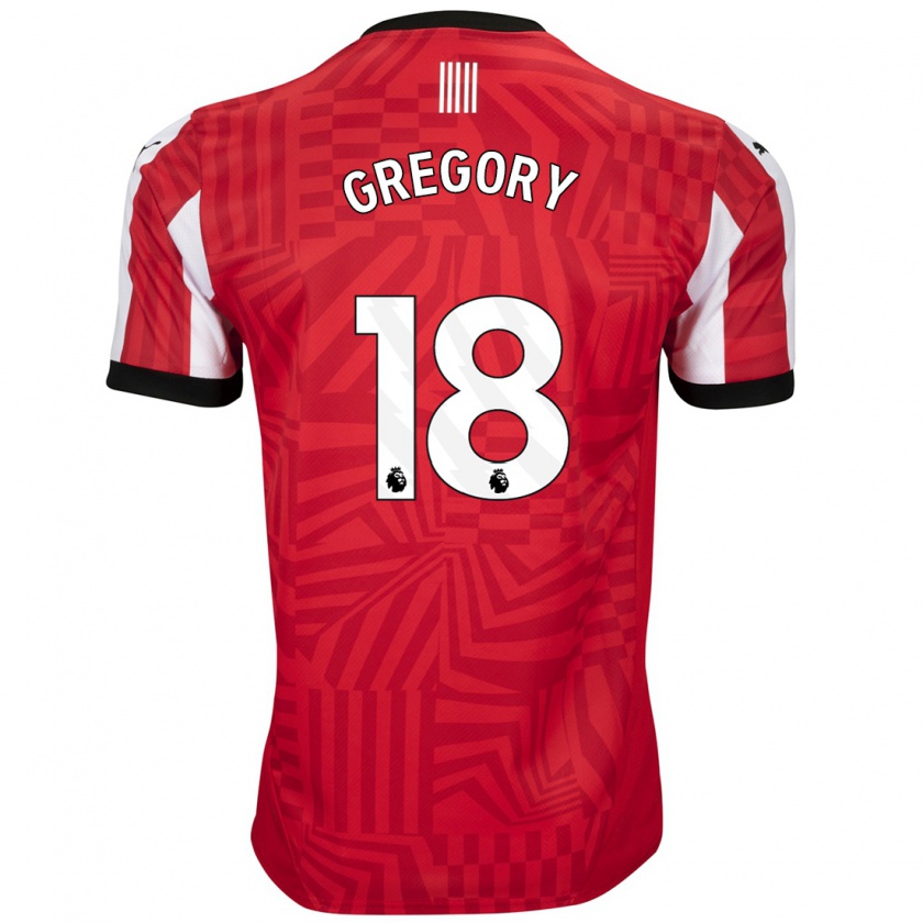 Kandiny Férfi Freya Gregory #18 Piros Fehér Hazai Jersey 2024/25 Mez Póló Ing