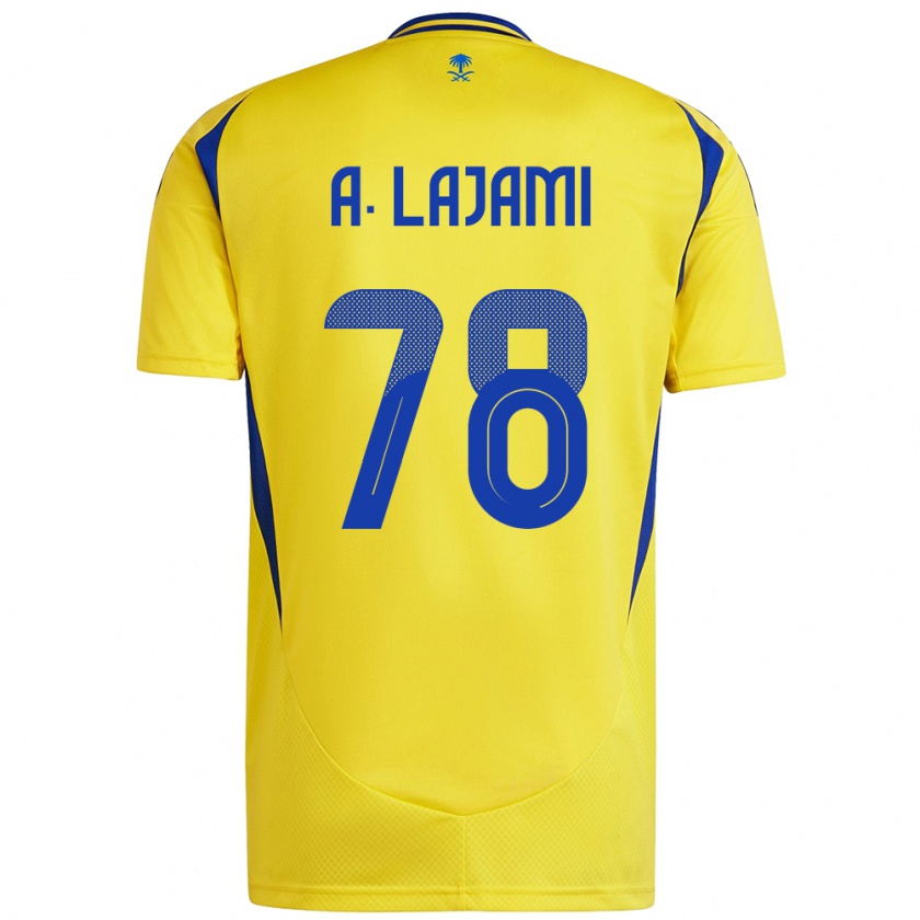 Kandiny Férfi Ali Lajami #78 Sárga Kék Hazai Jersey 2024/25 Mez Póló Ing