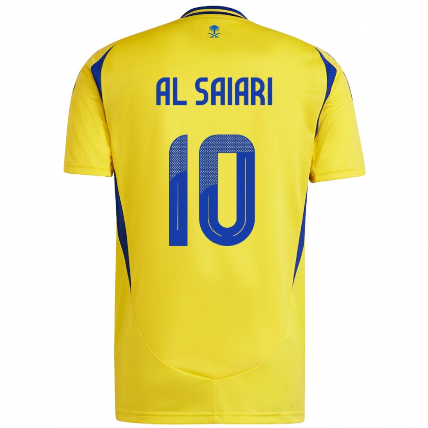 Kandiny Férfi Mubarkh Al-Saiari #10 Sárga Kék Hazai Jersey 2024/25 Mez Póló Ing