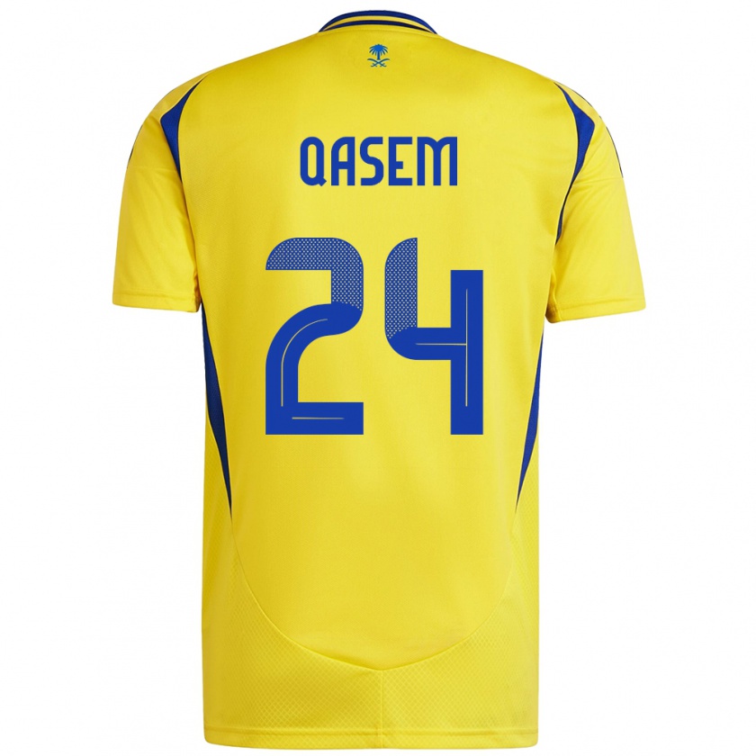 Kandiny Férfi Mohammed Qasem #24 Sárga Kék Hazai Jersey 2024/25 Mez Póló Ing