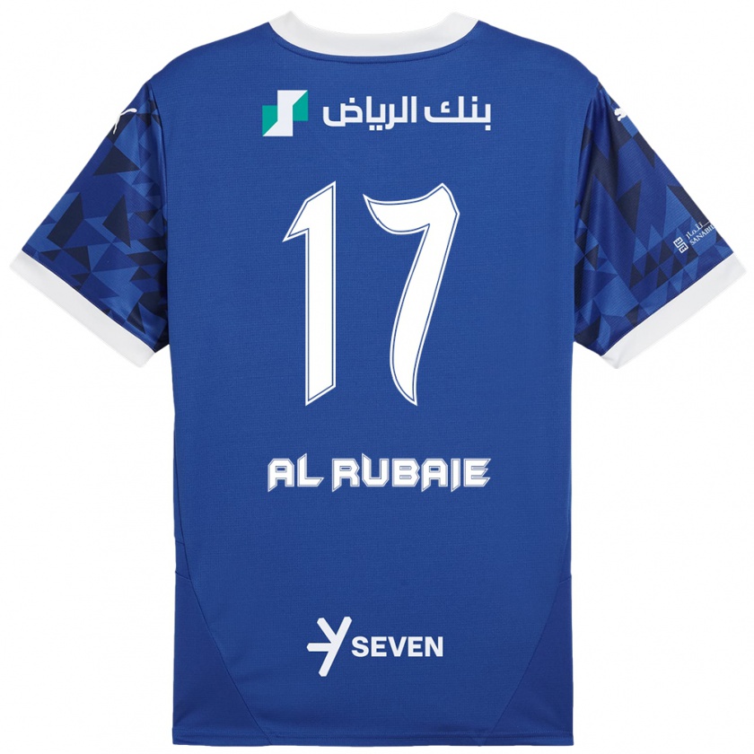 Kandiny Férfi Mohammed Al-Rubaie #17 Sötétkék Fehér Hazai Jersey 2024/25 Mez Póló Ing