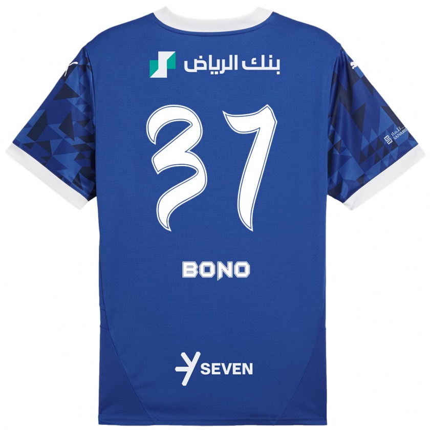 Kandiny Férfi Bono #37 Sötétkék Fehér Hazai Jersey 2024/25 Mez Póló Ing