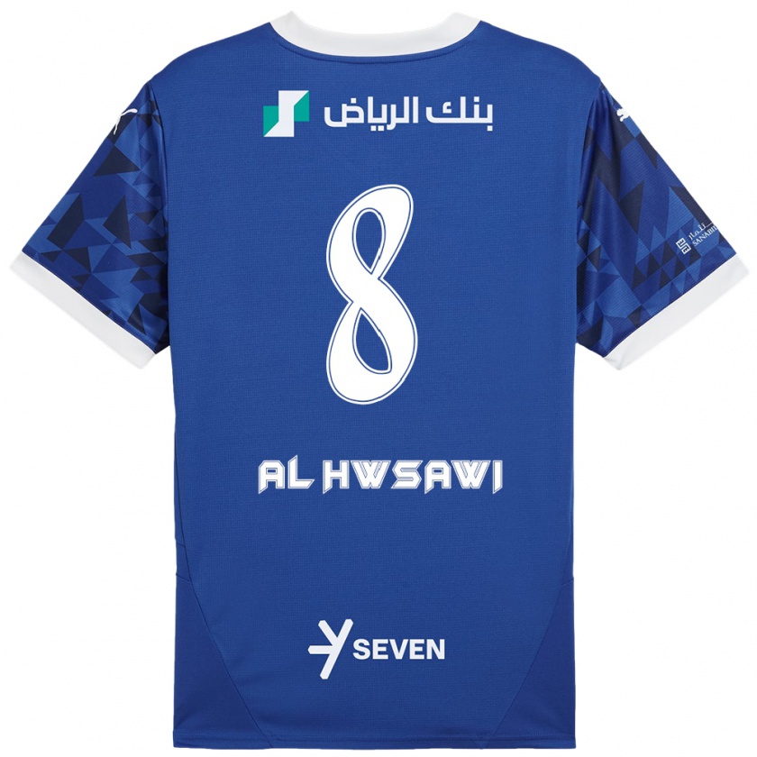 Kandiny Férfi Al Bandari Al-Hwsawi #8 Sötétkék Fehér Hazai Jersey 2024/25 Mez Póló Ing