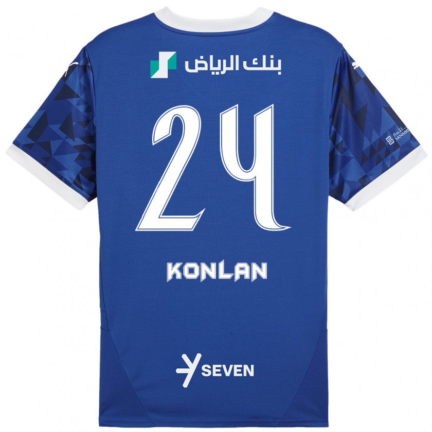 Kandiny Férfi Cynthia Konlan #24 Sötétkék Fehér Hazai Jersey 2024/25 Mez Póló Ing