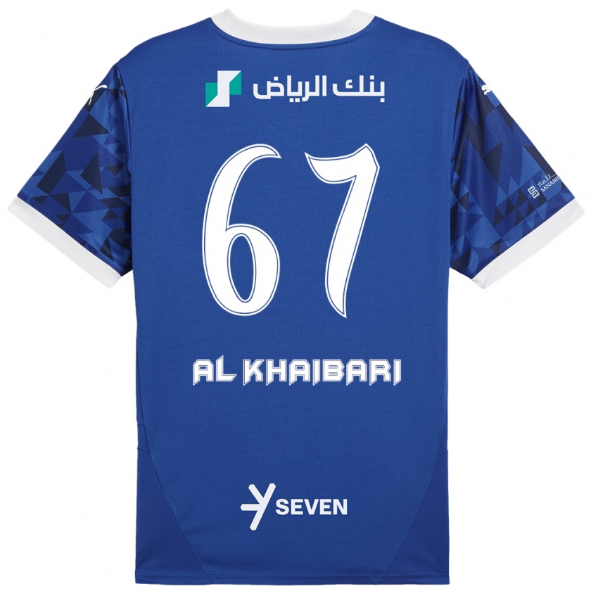 Kandiny Férfi Mohammed Al-Khaibari #67 Sötétkék Fehér Hazai Jersey 2024/25 Mez Póló Ing