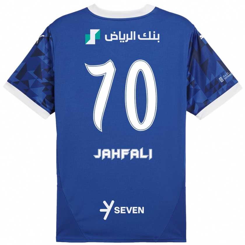 Kandiny Férfi Mohammed Jahfali #70 Sötétkék Fehér Hazai Jersey 2024/25 Mez Póló Ing