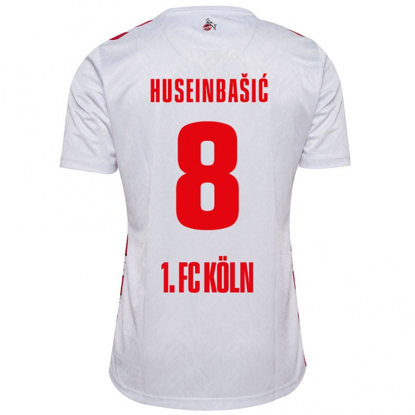 Kandiny Férfi Denis Huseinbasic #8 Fehér Piros Hazai Jersey 2024/25 Mez Póló Ing