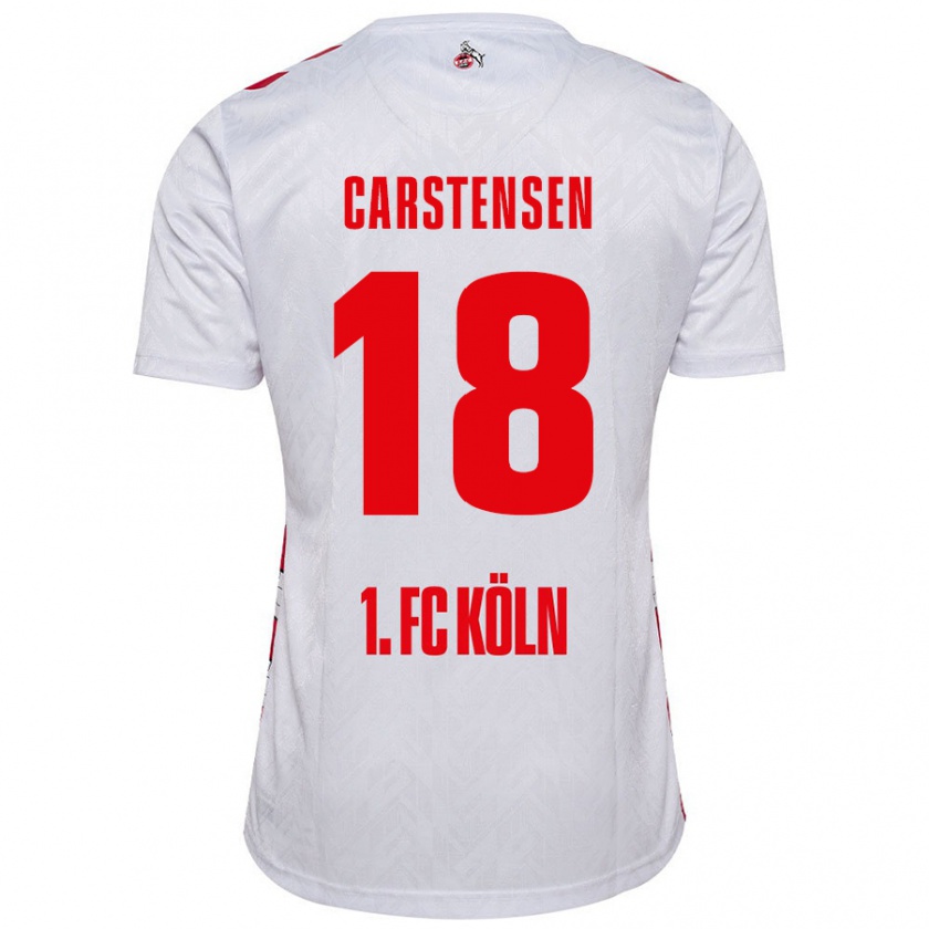 Kandiny Férfi Rasmus Carstensen #18 Fehér Piros Hazai Jersey 2024/25 Mez Póló Ing